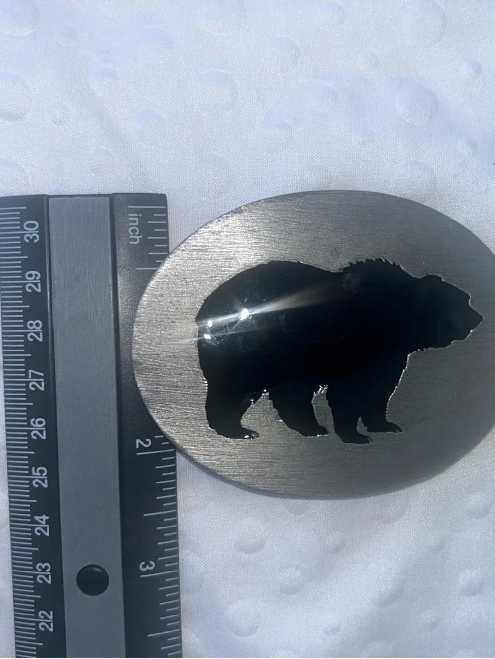 Vintage 1992 Siskiyou C-7 Bear Silhouette (Front & Back)  Belt Buckle Pewter USA